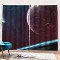 Cosmic Space Print Pencil Pleat Curtains