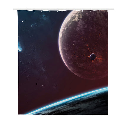 Cosmic Space Print Polyester Shower Curtain