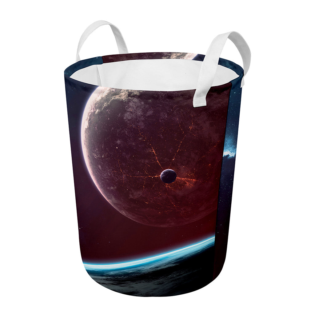 Cosmic Space Print Round Laundry Basket
