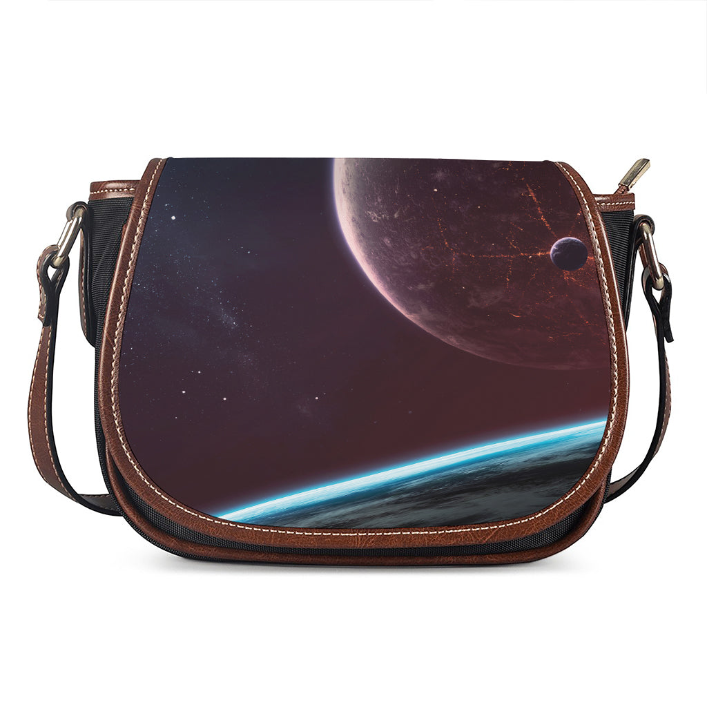 Cosmic Space Print Saddle Bag