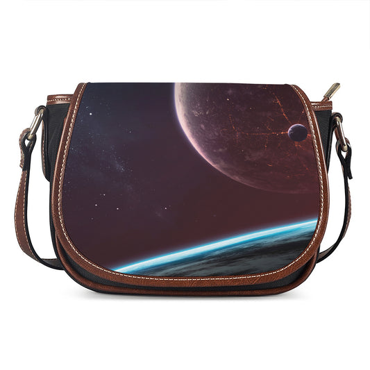 Cosmic Space Print Saddle Bag