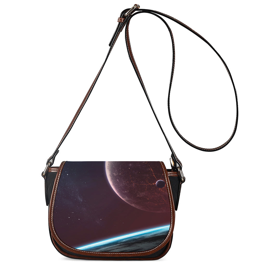 Cosmic Space Print Saddle Bag