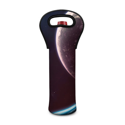 Cosmic Space Print Single Neoprene Wine Tote