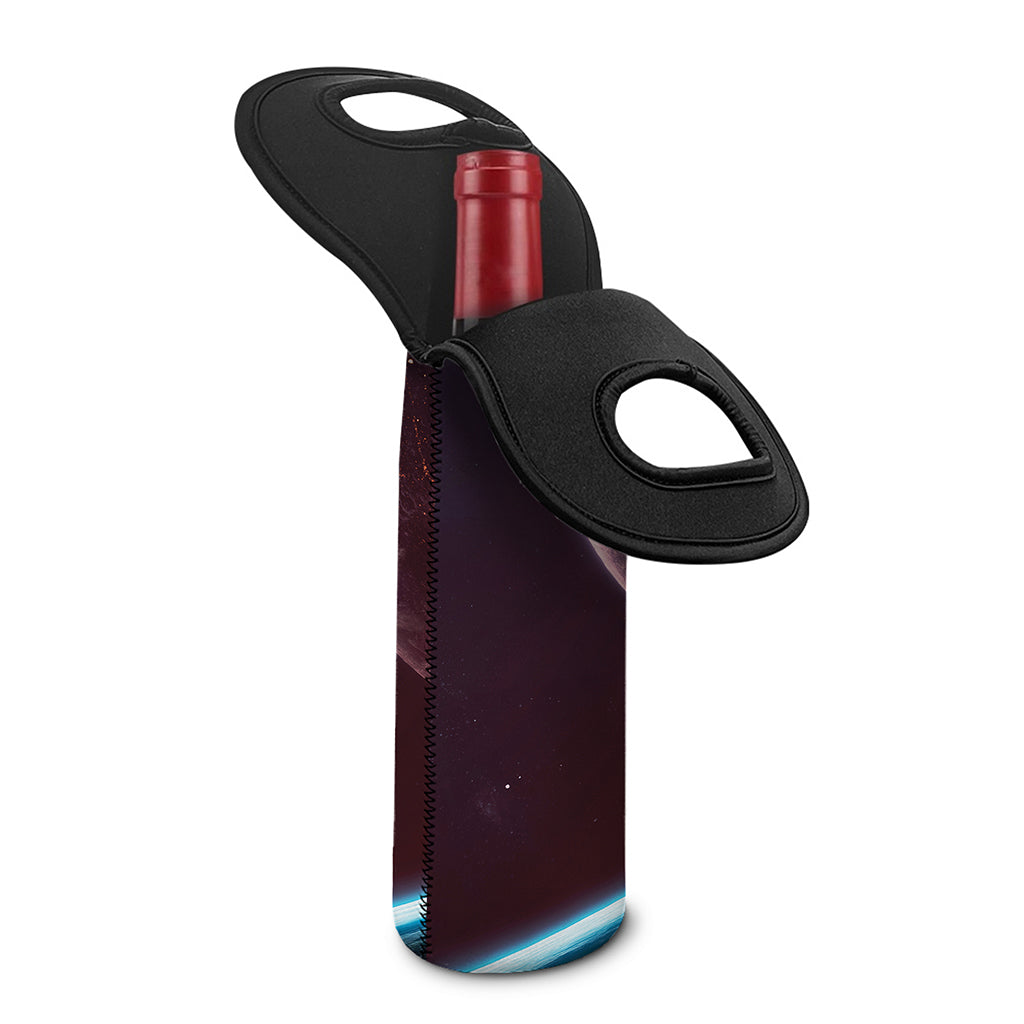 Cosmic Space Print Single Neoprene Wine Tote