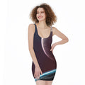 Cosmic Space Print Sleeveless Bodycon Dress