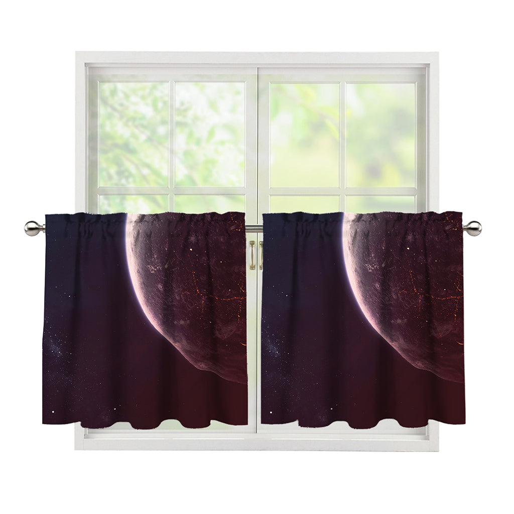 Cosmic Space Print Tier Curtains
