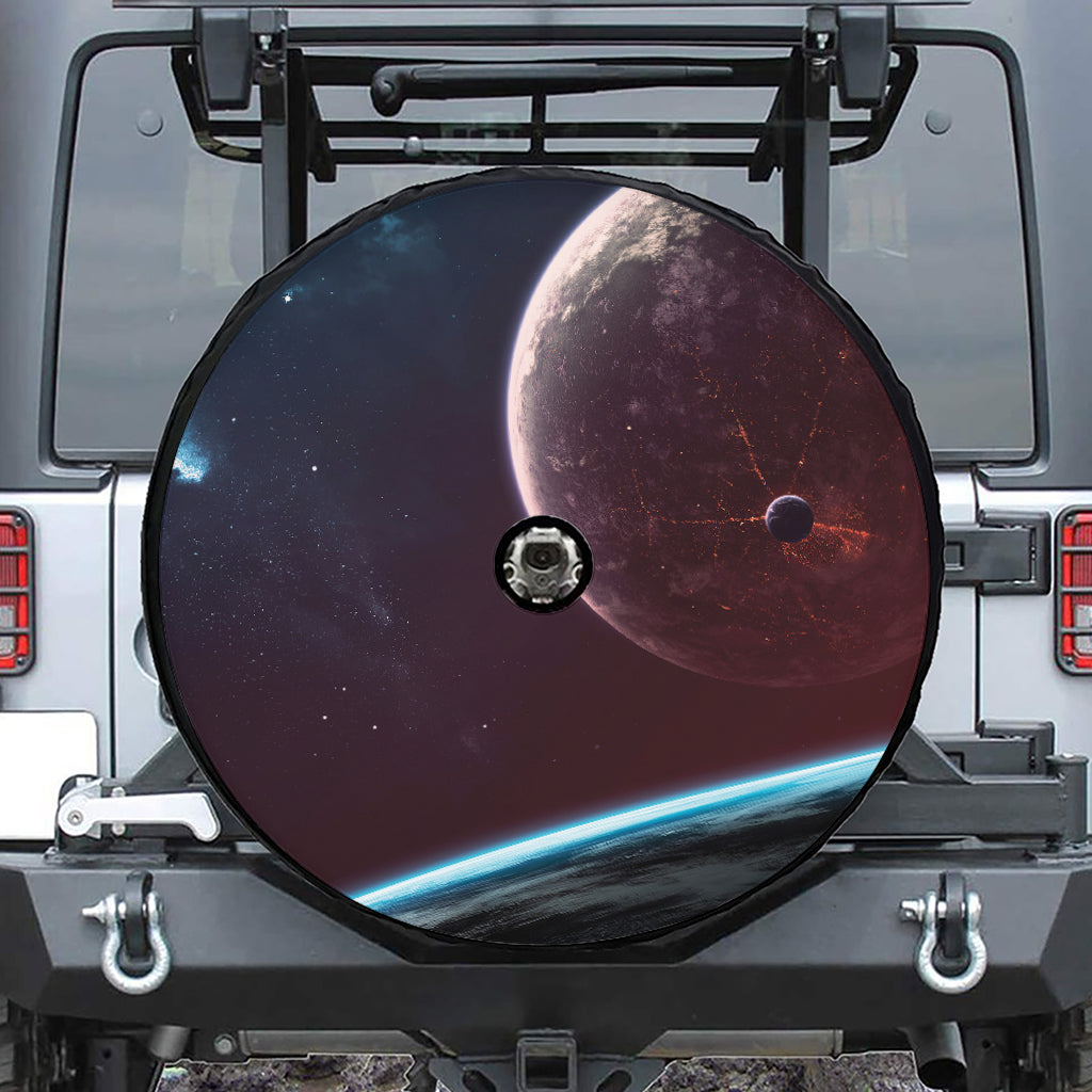 Cosmic Space Print Tire Cover With Camera Hole