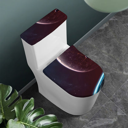 Cosmic Space Print Toilet Lid And Tank Cover Set