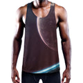 Cosmic Space Print Men's Workout Tank Top