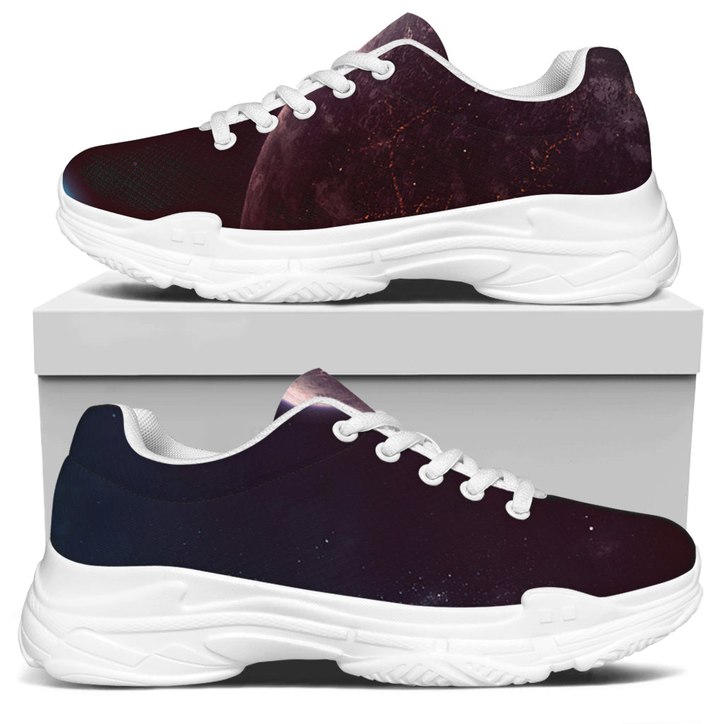 Cosmic Space Print White Chunky Shoes