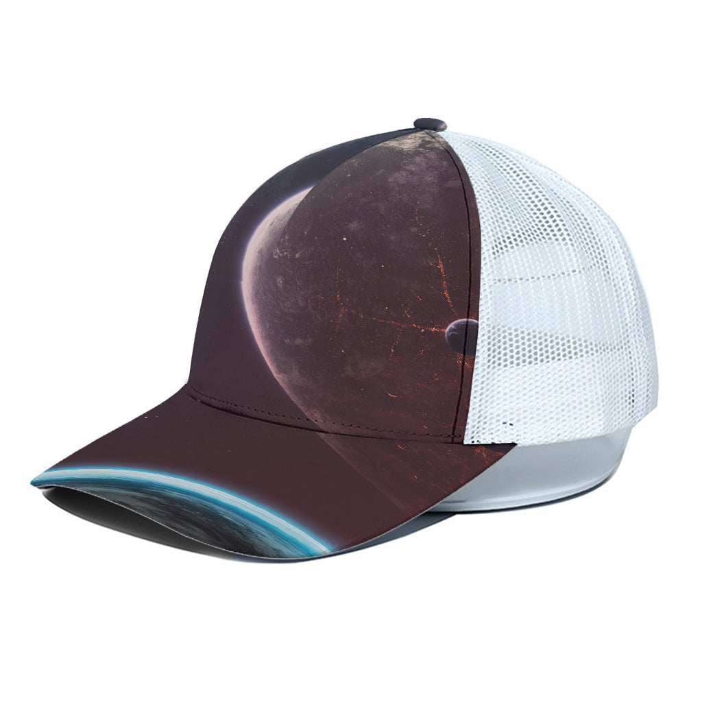 Cosmic Space Print White Mesh Trucker Cap