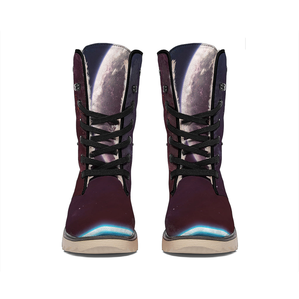 Cosmic Space Print Winter Boots