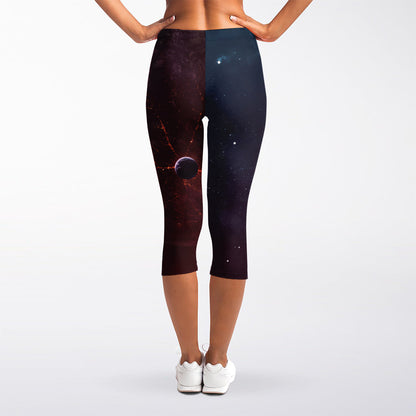 Cosmic Space Print Women's Capri Leggings