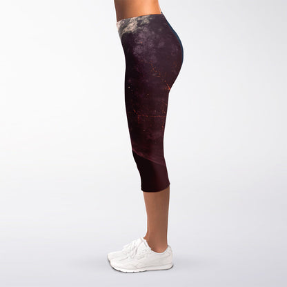 Cosmic Space Print Women's Capri Leggings