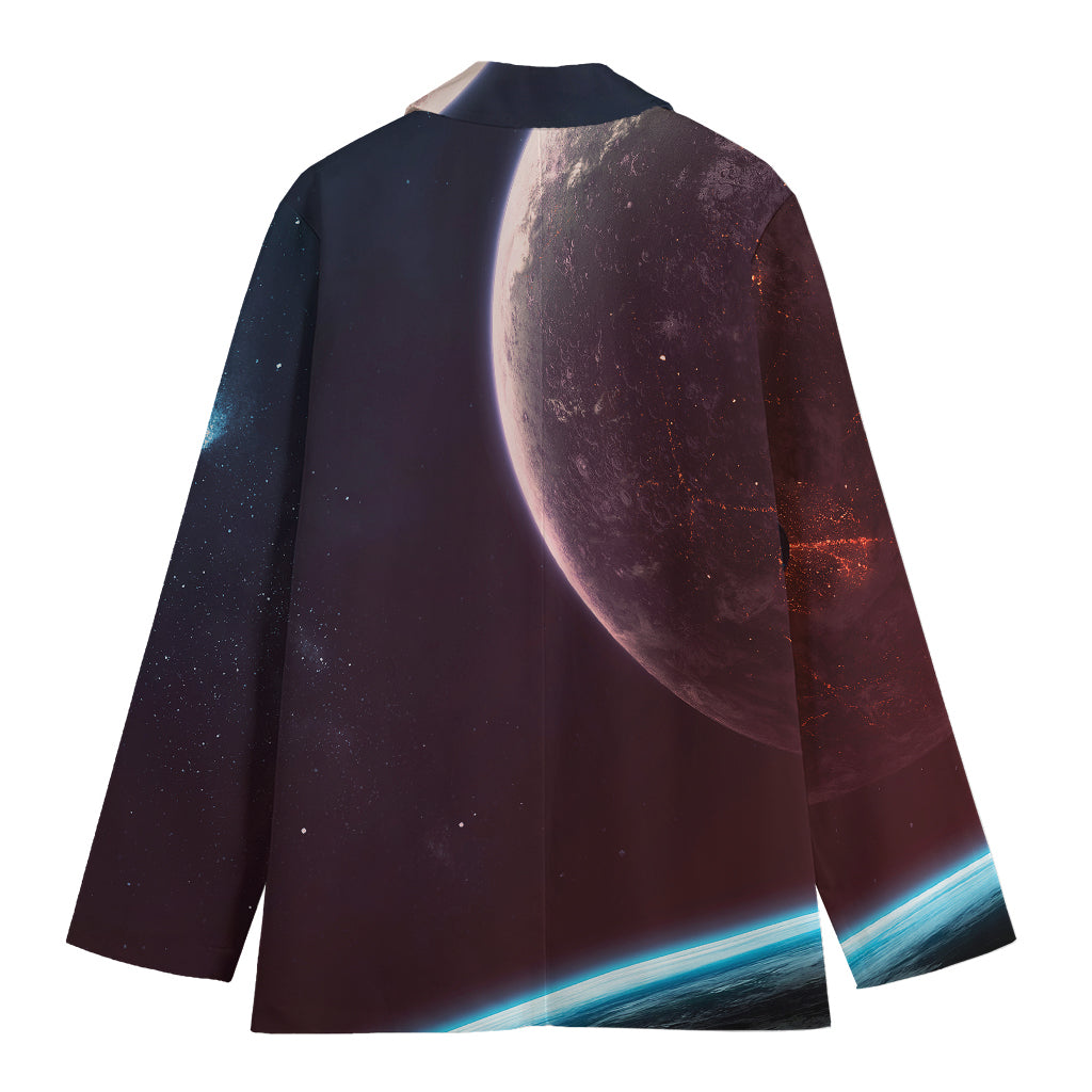 Cosmic Space Print Women's Cotton Blazer