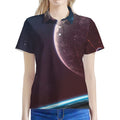 Cosmic Space Print Women's Polo Shirt