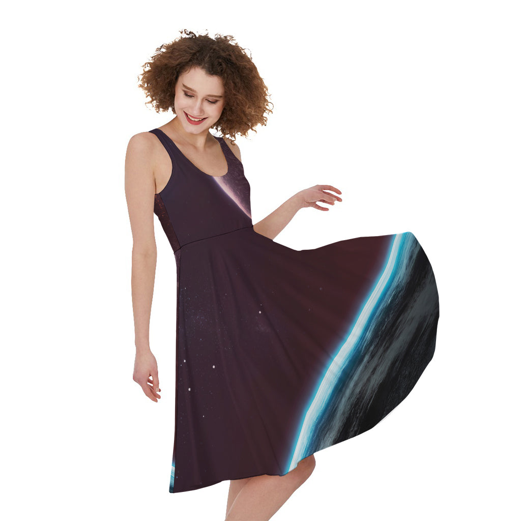 Cosmic Space Print Women's Sleeveless Dress