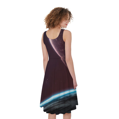 Cosmic Space Print Women's Sleeveless Dress