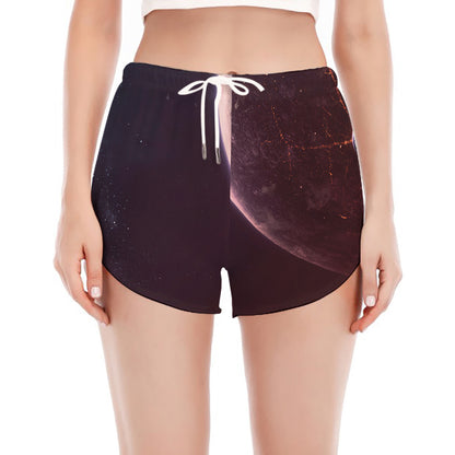 Cosmic Space Print Women's Split Running Shorts
