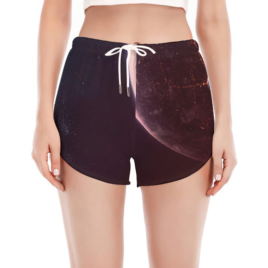 Cosmic Space Print Women's Split Running Shorts