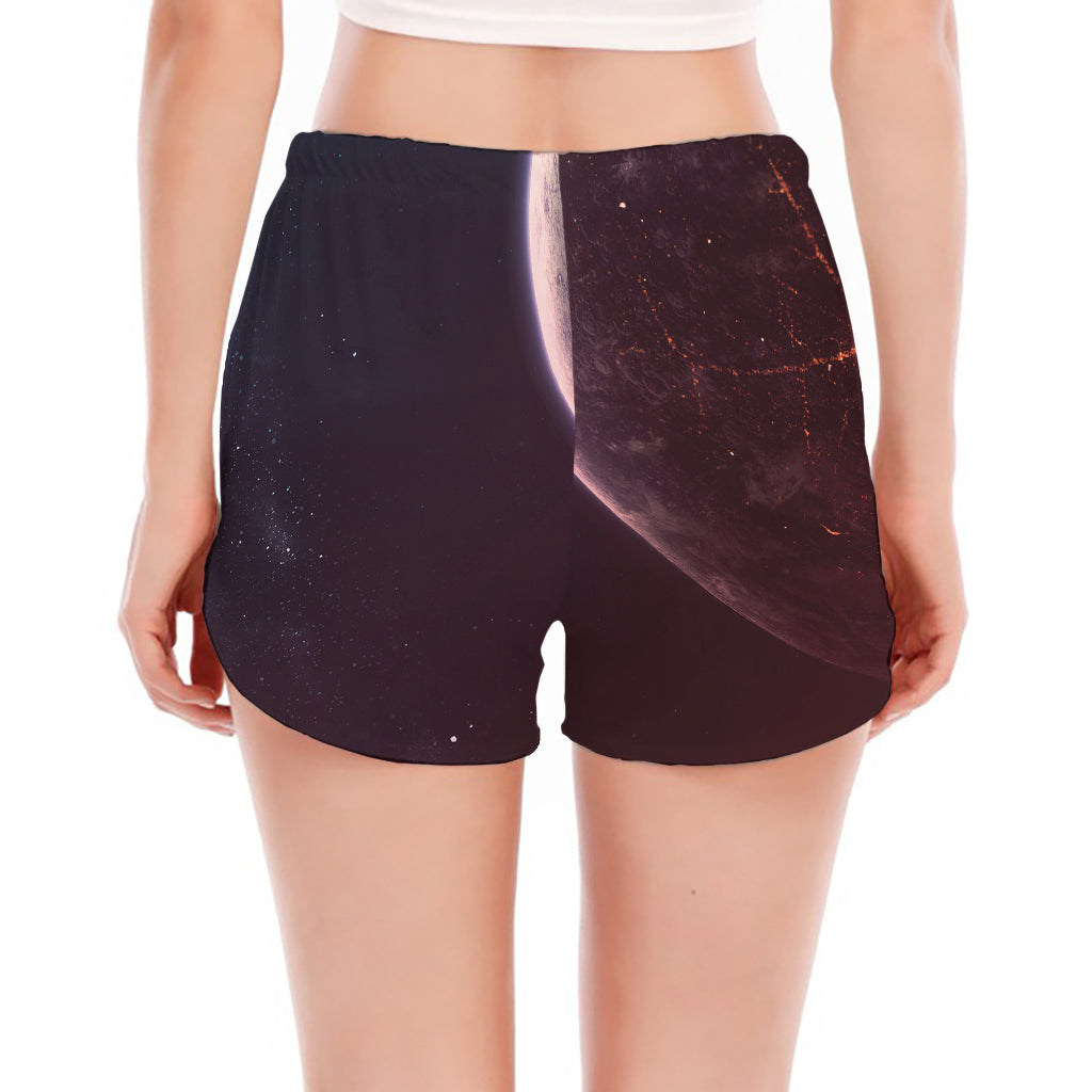 Cosmic Space Print Women's Split Running Shorts