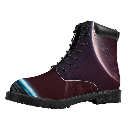 Cosmic Space Print Work Boots