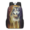 Cosmic Wolf Portrait Print 17 Inch Backpack