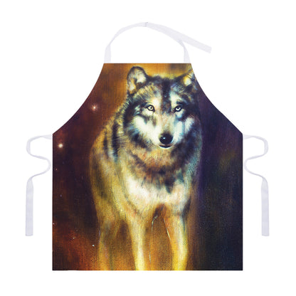 Cosmic Wolf Portrait Print Adjustable Apron