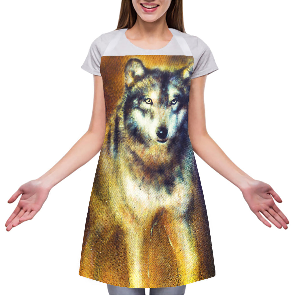 Cosmic Wolf Portrait Print Adjustable Apron