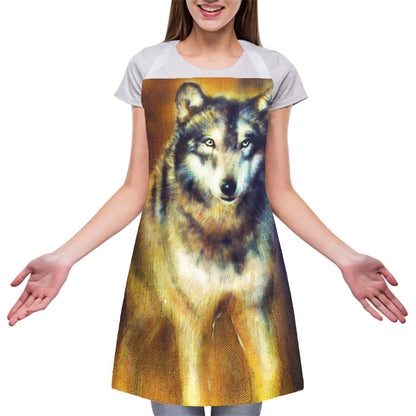 Cosmic Wolf Portrait Print Adjustable Apron