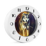 Cosmic Wolf Portrait Print Alarm Clock