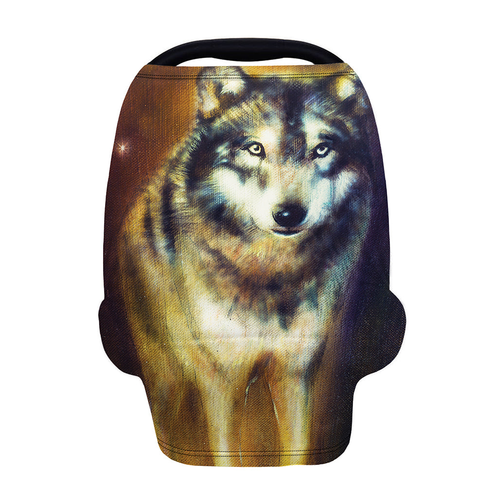 Cosmic Wolf Portrait Print Baby Seat Cover