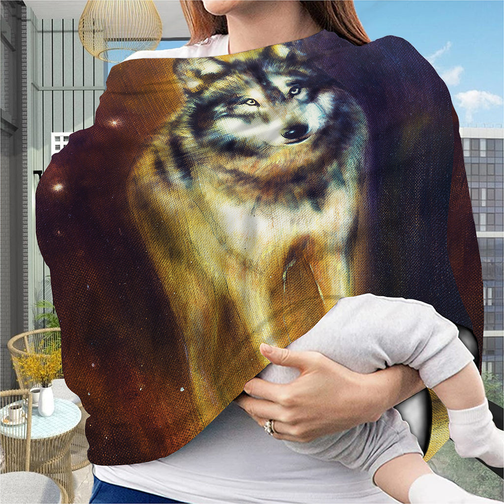 Cosmic Wolf Portrait Print Baby Seat Cover