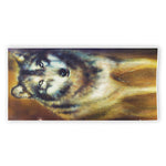 Cosmic Wolf Portrait Print Beach Towel