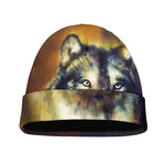 Cosmic Wolf Portrait Print Beanie