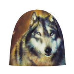 Cosmic Wolf Portrait Print Beanie