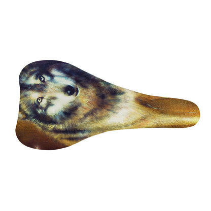 Cosmic Wolf Portrait Print Bicycle Seat Cover