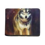 Cosmic Wolf Portrait Print Bifold Wallet