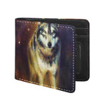 Cosmic Wolf Portrait Print Bifold Wallet