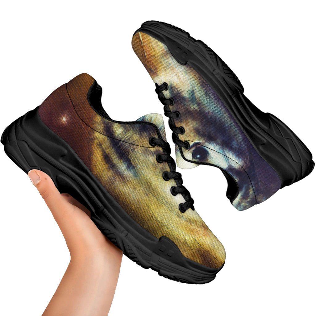 Cosmic Wolf Portrait Print Black Chunky Shoes