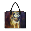 Cosmic Wolf Portrait Print Canvas Tote Bag