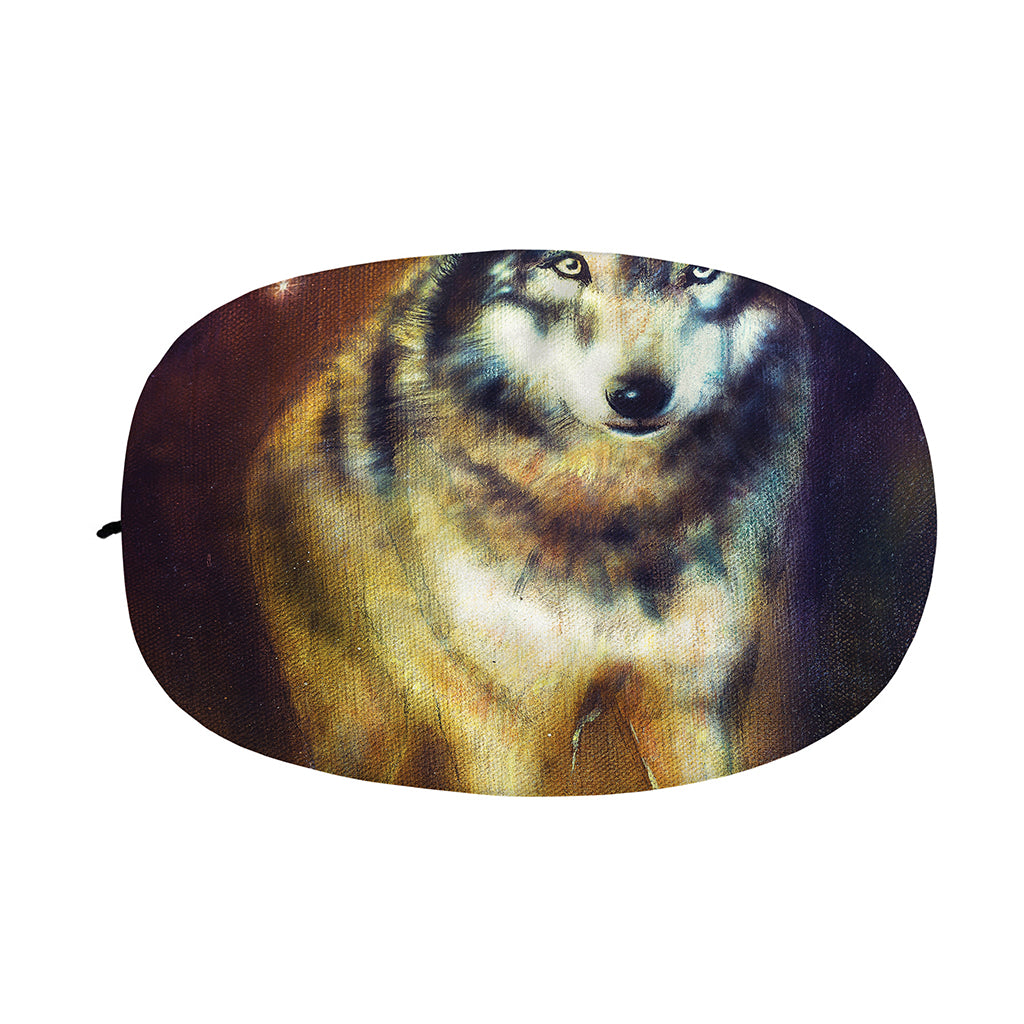 Cosmic Wolf Portrait Print Car Side Mirror Covers