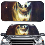 Cosmic Wolf Portrait Print Car Windshield Sun Shade