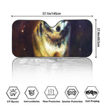 Cosmic Wolf Portrait Print Car Windshield Sun Shade