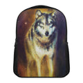 Cosmic Wolf Portrait Print Casual Backpack