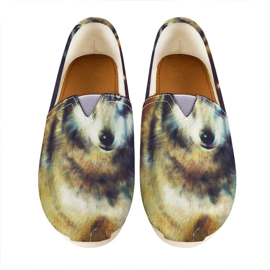 Cosmic Wolf Portrait Print Casual Shoes