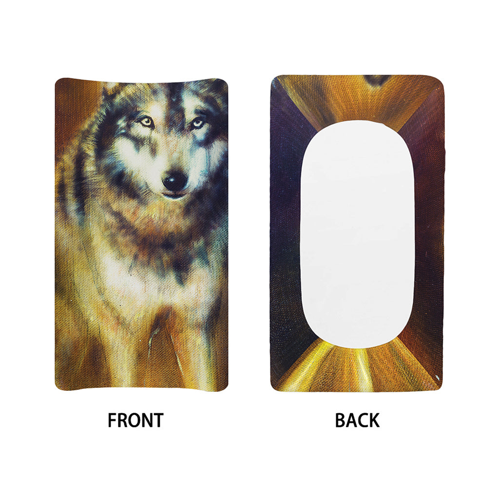 Cosmic Wolf Portrait Print Changing Pad Cover