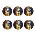 Cosmic Wolf Portrait Print Coaster Set
