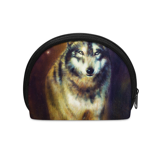 Cosmic Wolf Portrait Print Coin Purse