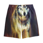 Cosmic Wolf Portrait Print Cotton Shorts